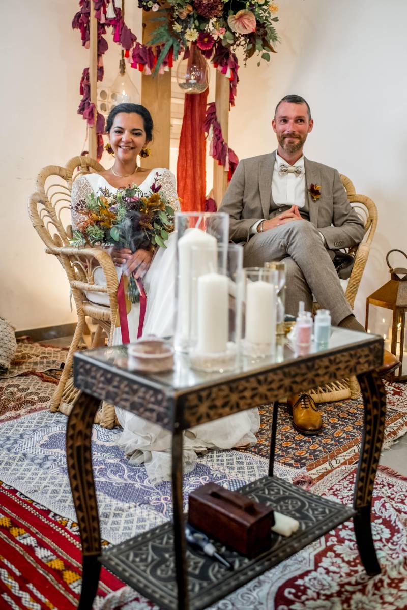 Une cérémonie de mariage spirituel dans l'Hérault avec le rituel des quatre éléments