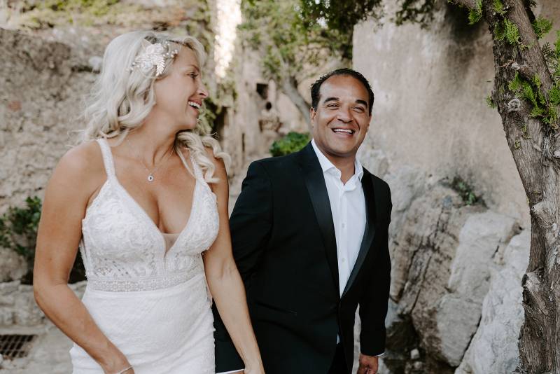 Vow renewal ceremony in Eze, French Riviera