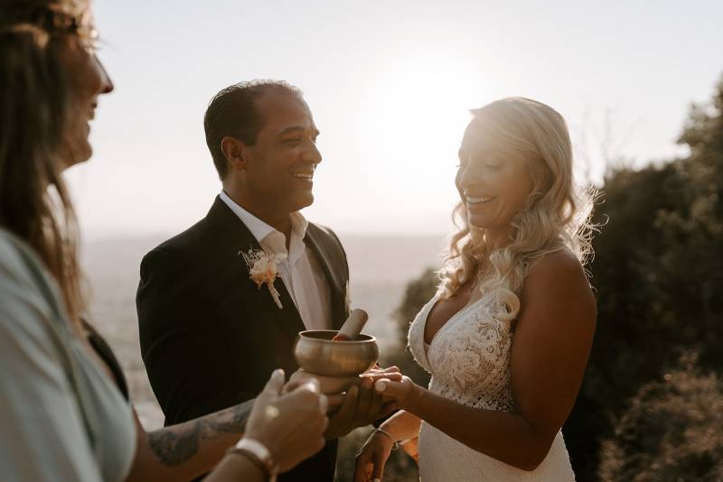 Vow renewal ceremony in Eze, French Riviera